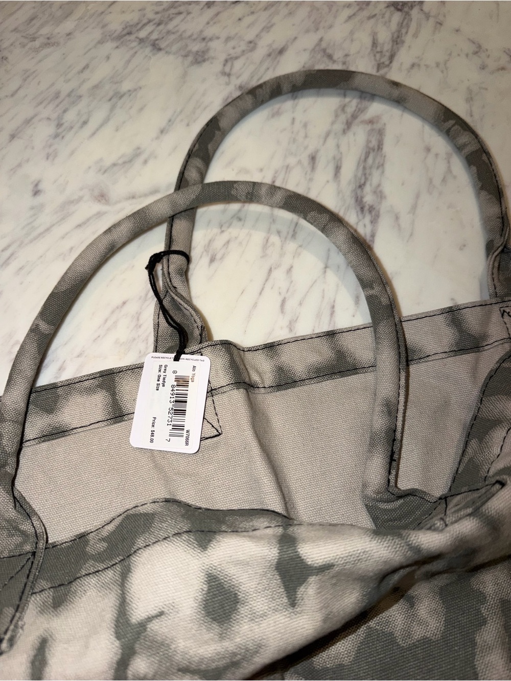 ALO Yoga Gray Tie-Dye Canvas Tote New - Picture 5 of 8